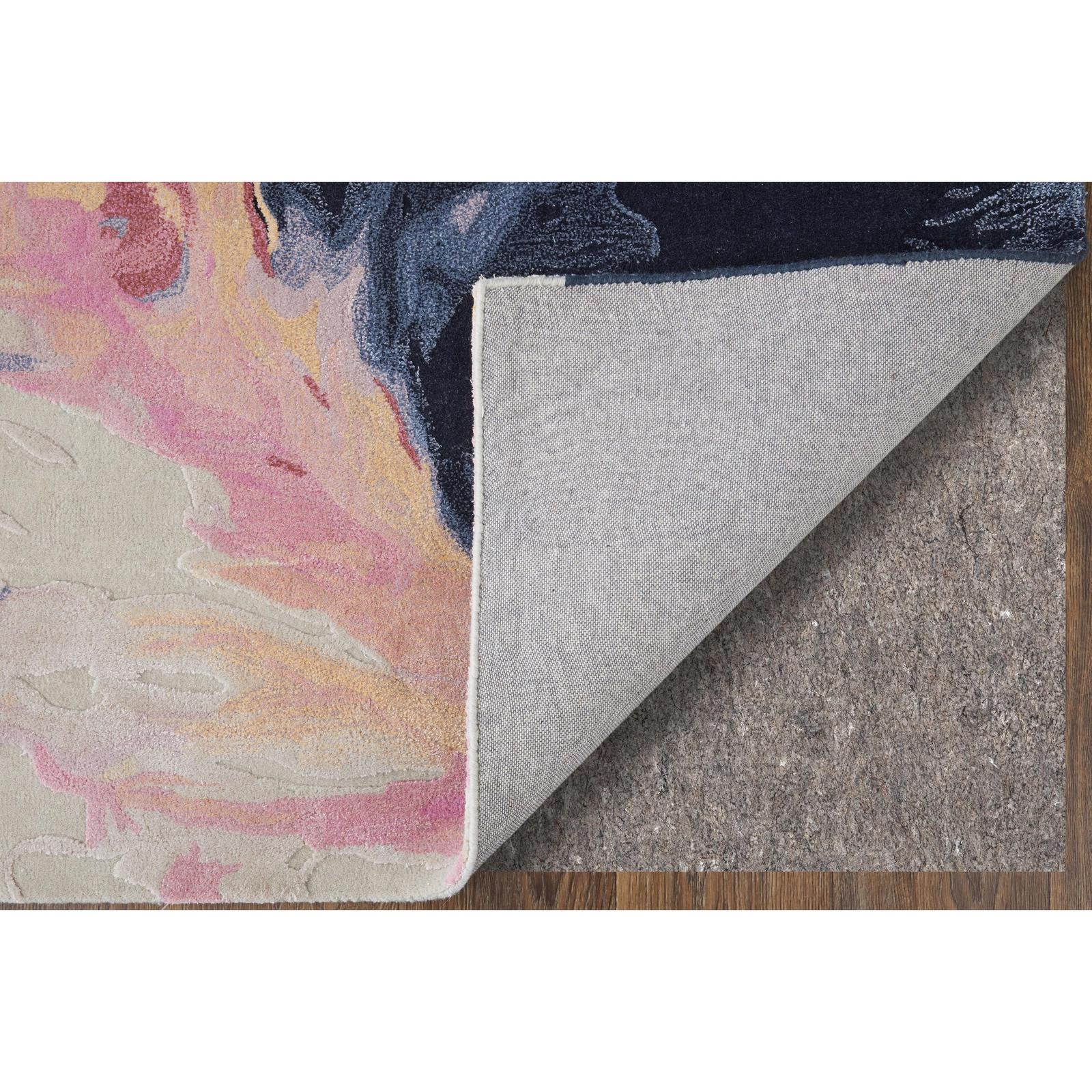 Feizy Kawai 8985F Modern Abstract Rug in Pink/Blue/Ivory