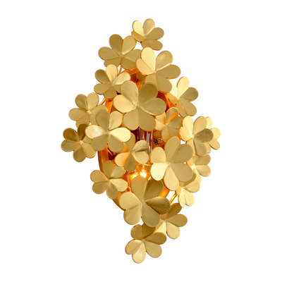 Corbett Gigi 2 Light Gold Leaf Wall Sconce Wall Light Clearance