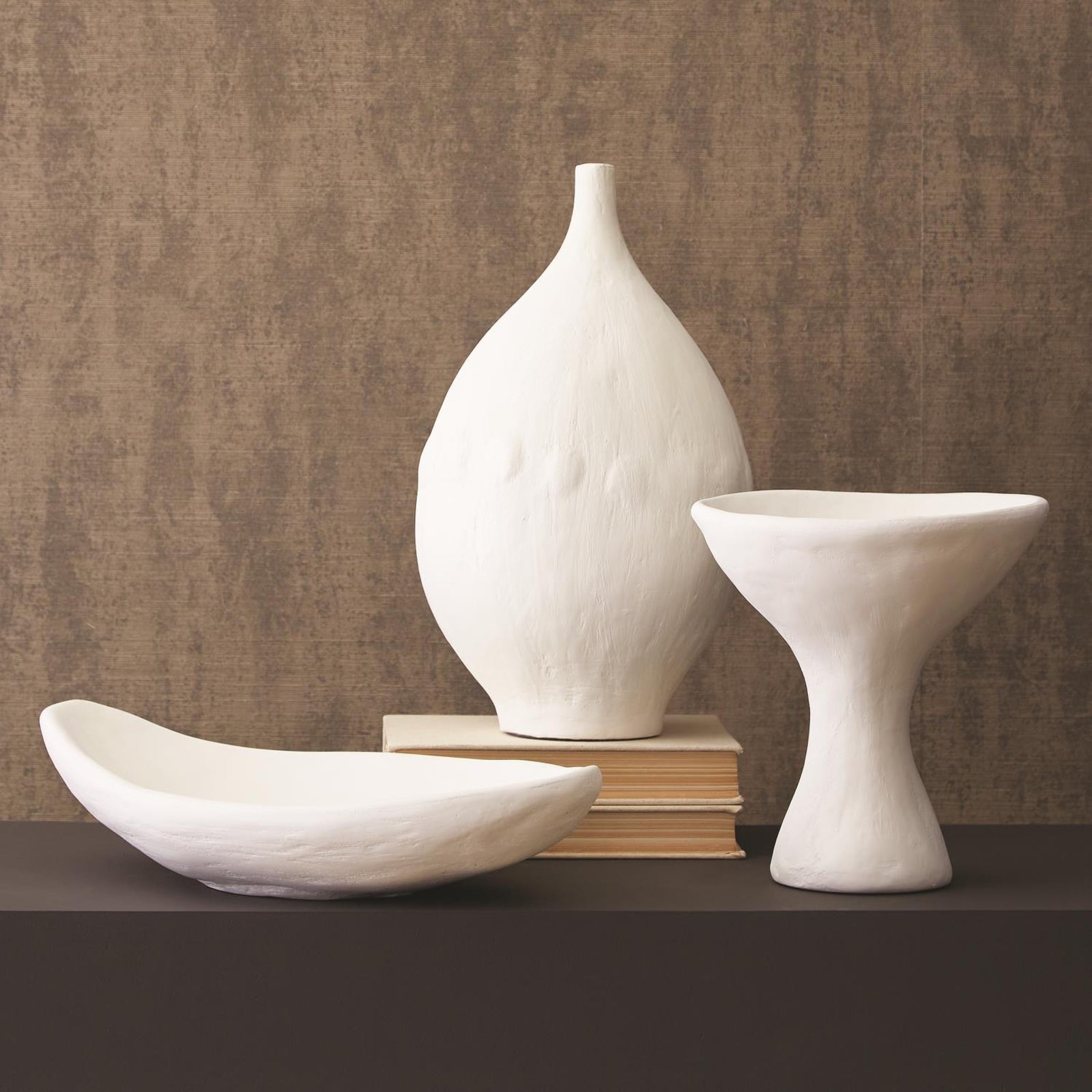 Global Views White Plaster Modernist Vase Clearance