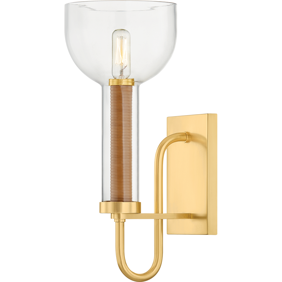 Hudson Valley Lighting Narrowsburg 1 Light Aged Brass Wall Sconce Wall Light