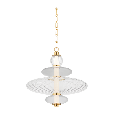 Hudson Valley Lighting Williams 1 Light 19 inch Aged Brass Pendant Ceiling Light