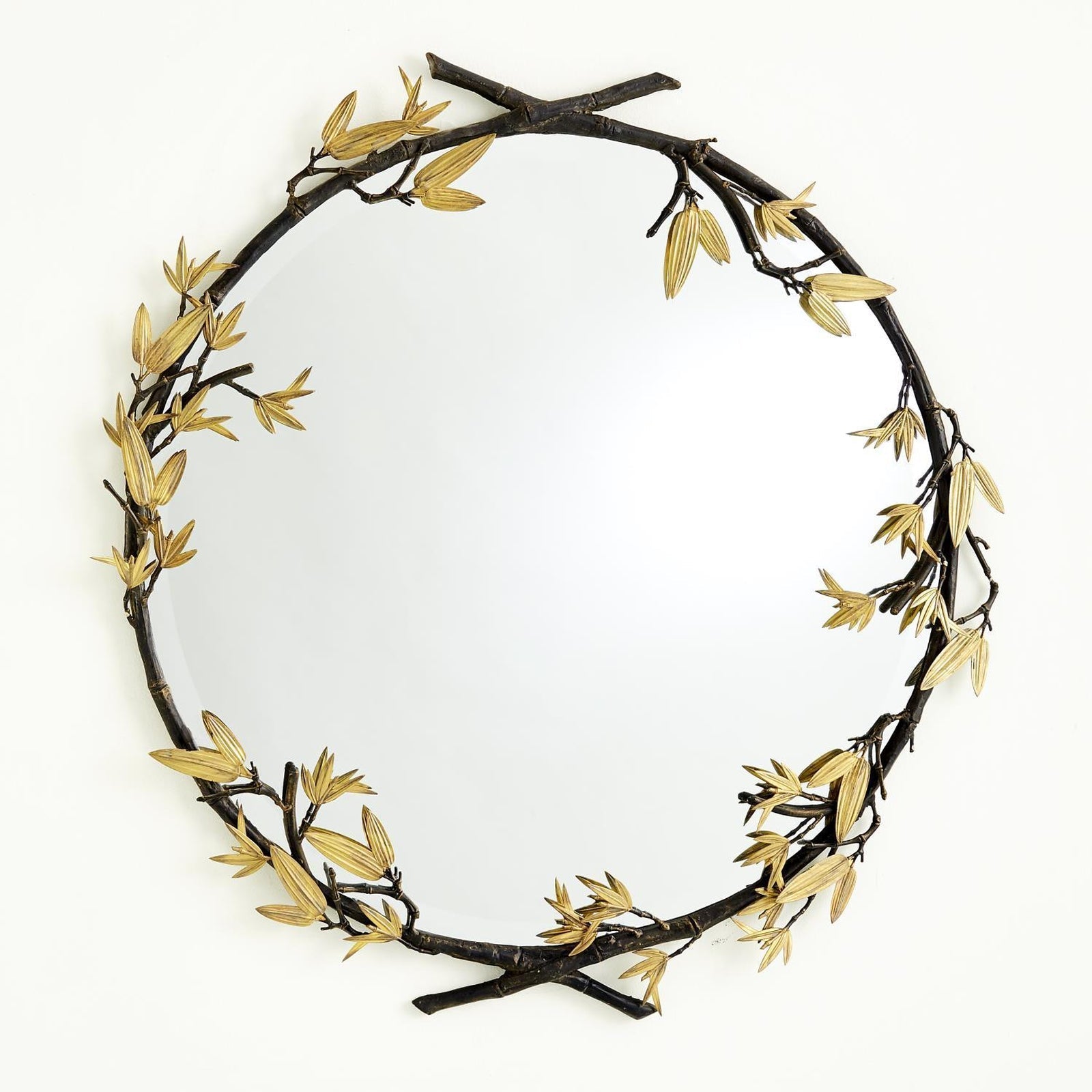 Global Views Antique Gold Bamboo Mirror
