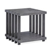 Magnussen Home Eldridge Weathered Gravel And Satin Bronze Rectangular End Table