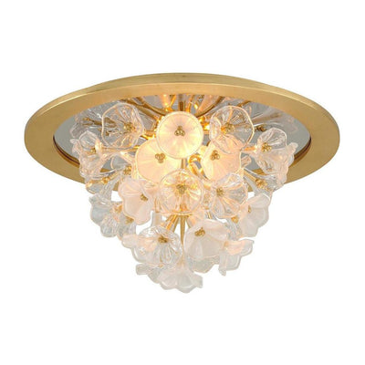 Corbett Jasmine 3 Light Gold Leaf Flush Mount Ceiling Light