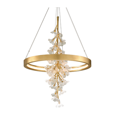 Corbett Jasmine 1 Light 28 inch Gold Leaf Chandelier Ceiling Light