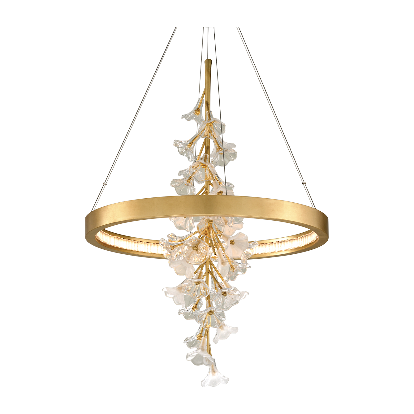 Corbett Jasmine 1 Light 28 inch Gold Leaf Chandelier Ceiling Light