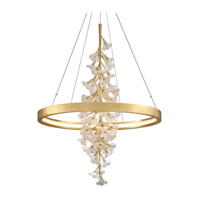 Corbett Jasmine 1 Light 50 inch Gold Leaf Chandelier Ceiling Light