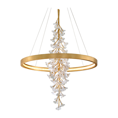 Corbett Jasmine 1 Light 60 inch Gold Leaf Chandelier Ceiling Light