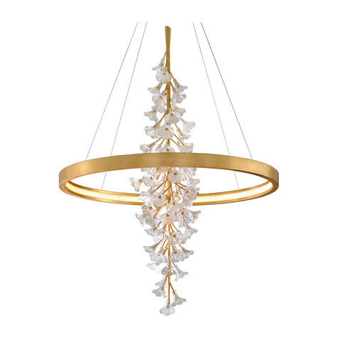 Corbett Jasmine 1 Light 60 inch Gold Leaf Chandelier Ceiling Light