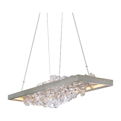 Corbett Jasmine 1 Light Silver Leaf Linear Ceiling Light