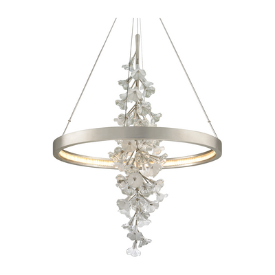 Corbett Jasmine 1 Light Silver Leaf Chandelier Ceiling Light