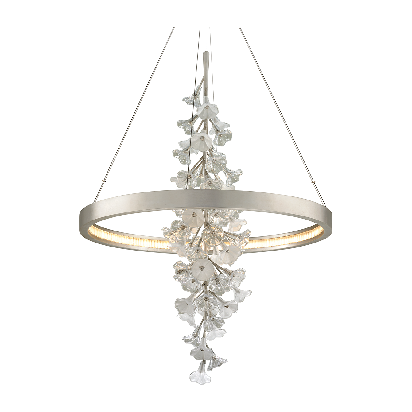 Corbett Jasmine 1 Light Silver Leaf Chandelier Ceiling Light
