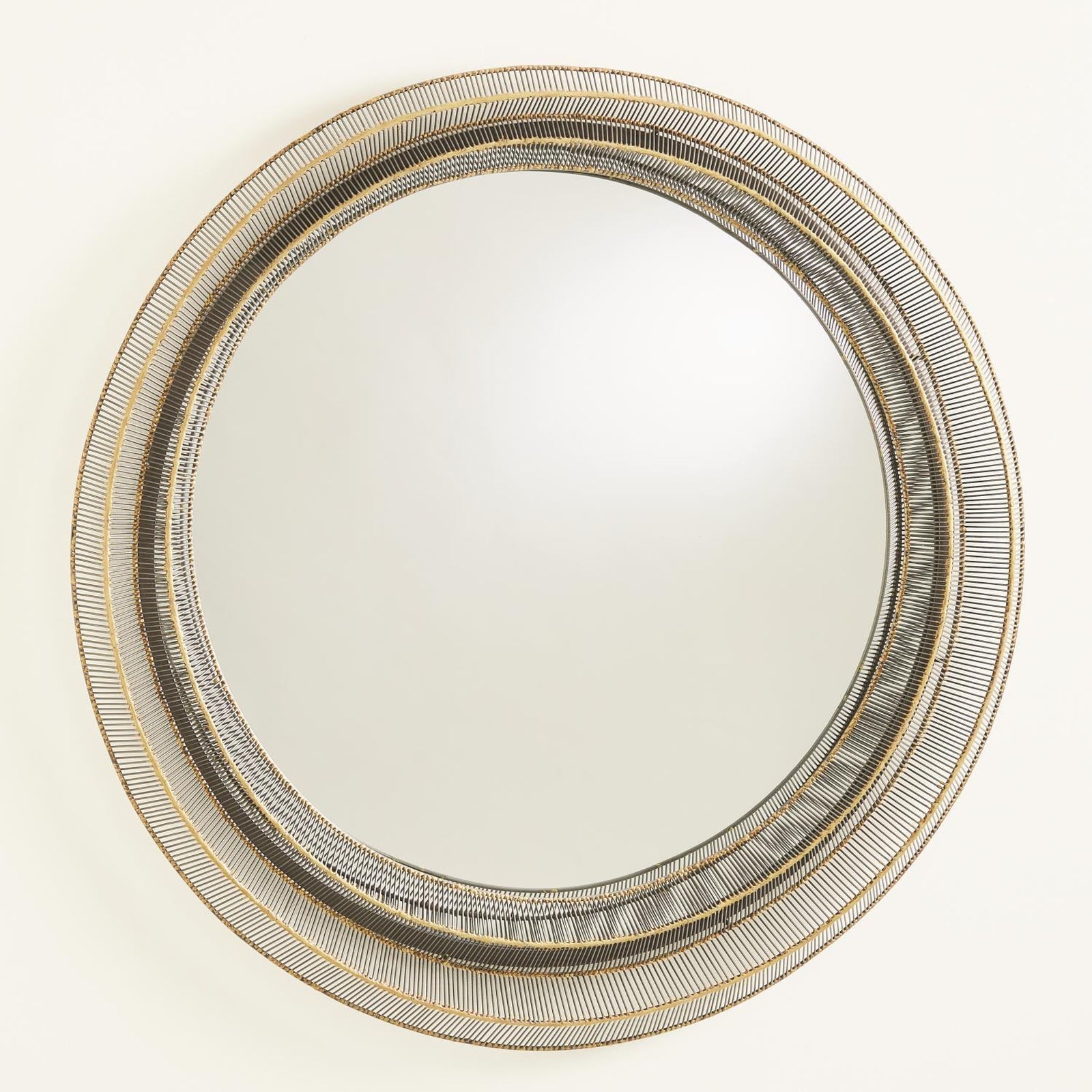Global Views Natural Iron Brass Braising Wire Ribbon Mirror