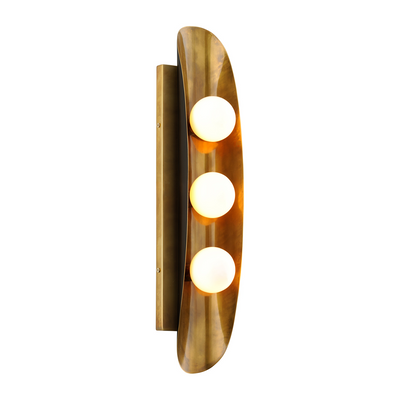 Corbett Hopper 3 Light Vintage Brass Bronze Accents Wall Sconce Wall Light