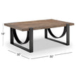 Magnussen Home Bowden Rustic Honey And Distressed Iron Rectangular Cocktail Table