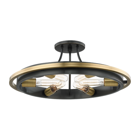 Hudson Valley Lighting Chambers 6 Light 21 inch Semi Flush Ceiling Light Clearance
