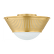 Hudson Valley Lighting Elsmere 1 Light Aged Brass Flush Mount Ceiling Light
