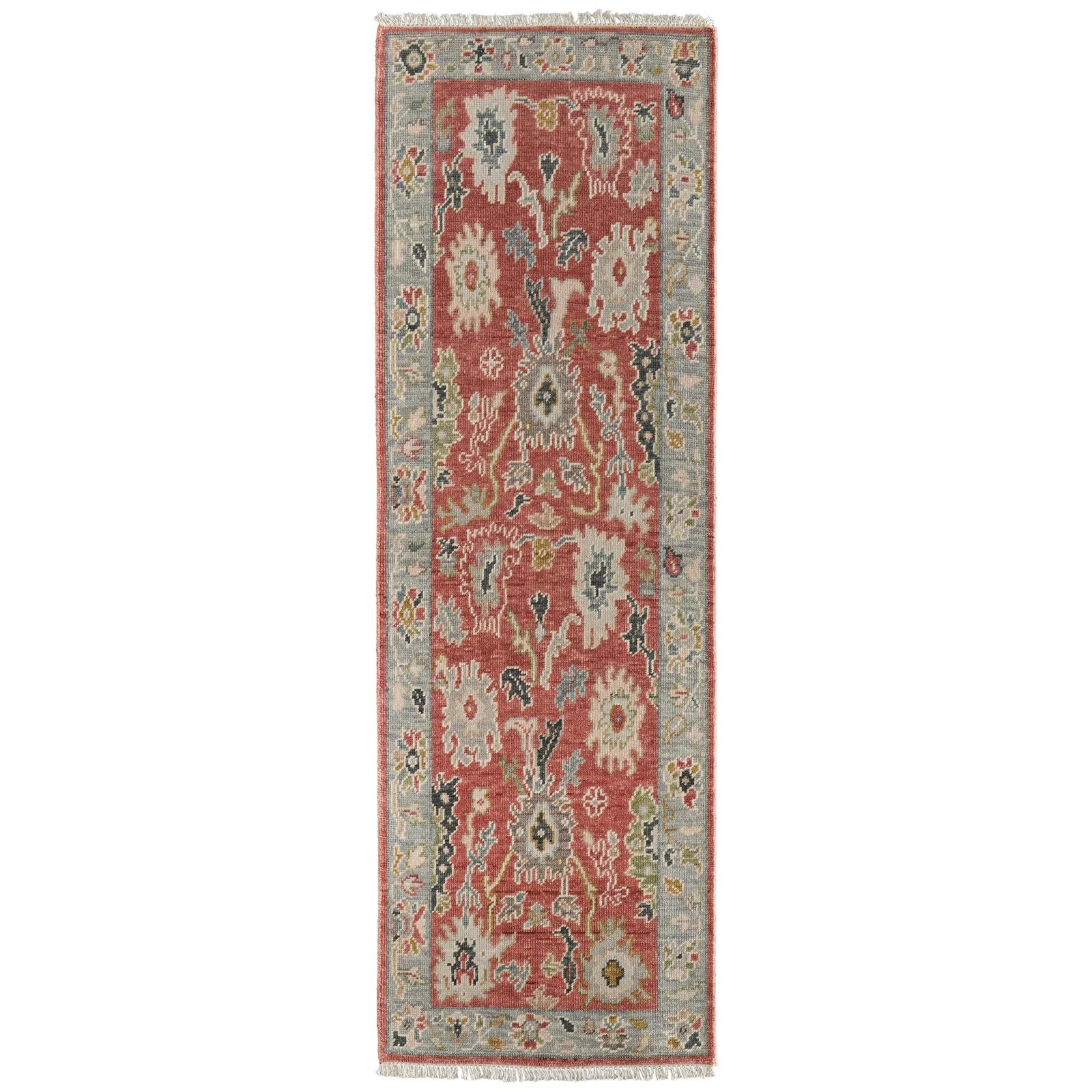 Feizy Karina 69G4F Transitional Floral & Botanical Rug in Red/Gray/Ivory