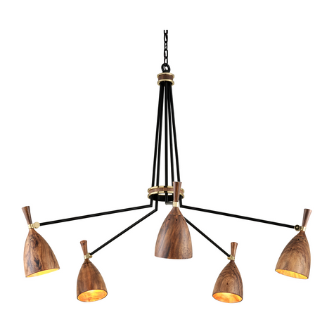 Corbett Utopia 5 Light Soft Black Chandelier Ceiling Light