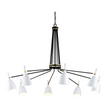 Corbett Utopia 8 Light Black Brass Off White Shades Chandelier Ceiling Light Clearance