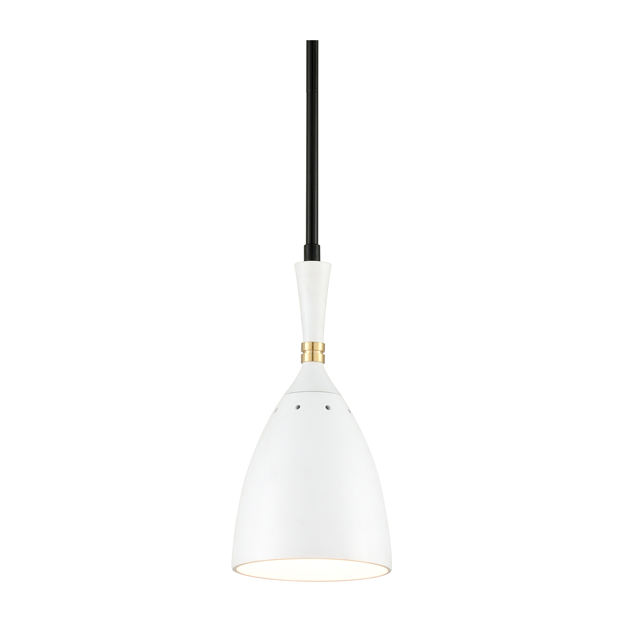 Corbett Utopia 1 Light Black Brass Off White Shades Pendant Ceiling Light DSC