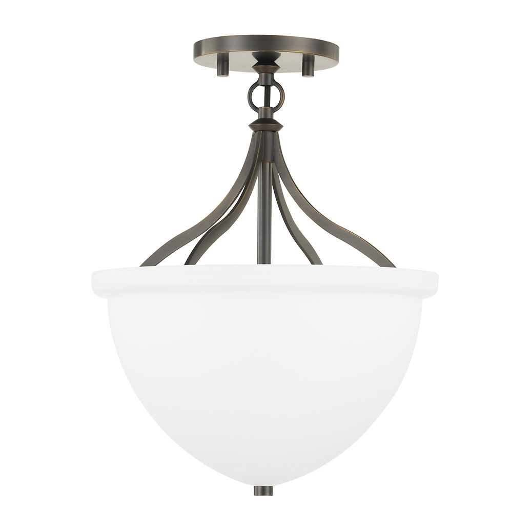 Hudson Valley Lighting Browne 1 Light 11.25 inch Distressed Bronze Semi Flush Ceiling Light Clearance