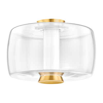 Hudson Valley Lighting Beau 1 Light 15 inch Aged Brass Flush Mount Ceiling Light