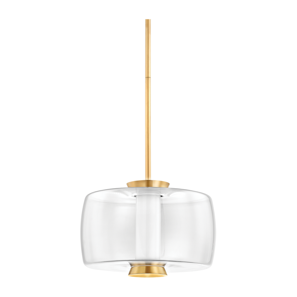 Hudson Valley Lighting Beau 1 Light 15 inch Aged Brass Pendant Ceiling Light