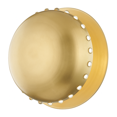 Hudson Valley Lighting Nash 1 Light 15.75 inch Aged Brass Semi Flush Ceiling Light Clearance