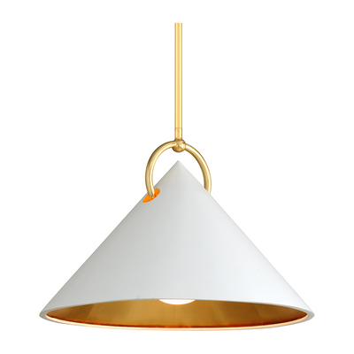 Corbett Charm 1 Light Gold Leaf/White Pendant Ceiling Light