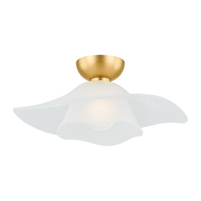 Hudson Valley Lighting Netherlee 1 Light 18 inch Aged Brass Flush Mount Ceiling Light