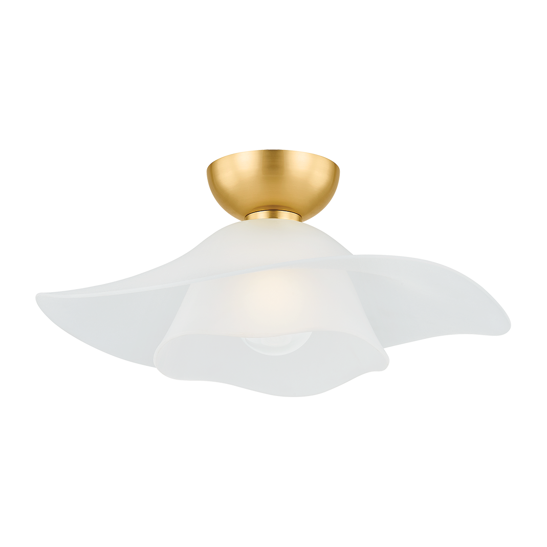 Hudson Valley Lighting Netherlee 1 Light 18 inch Aged Brass Flush Mount Ceiling Light