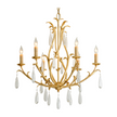 Corbett Prosecco 6 Light Gold Leaf Chandelier Ceiling Light
