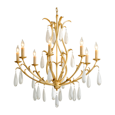 Corbett Prosecco 8 Light Gold Leaf Chandelier Ceiling Light Clearance