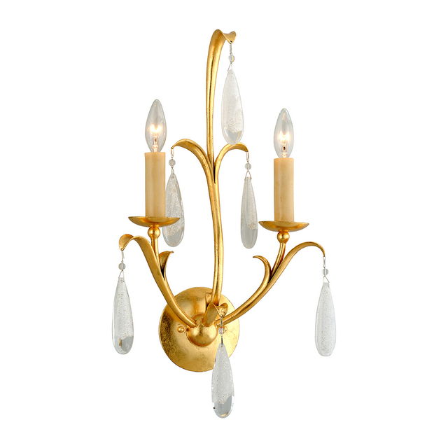 Corbett Prosecco 2 Light Gold Leaf Wall Sconce Wall Light DSC