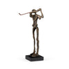 Wildwood Swinging Golfer Old Bronze Sculpture