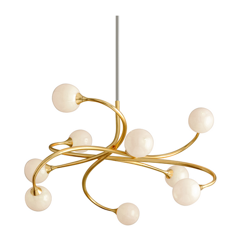 Corbett Signature 9 Light Gold Leaf Chandelier Ceiling Light DSC