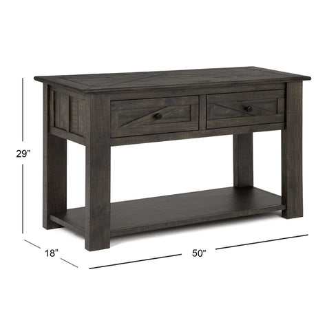 Magnussen Home Garrett Weathered Charcoal Rectangular Sofa Table