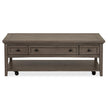 Magnussen Home Paxton Place Dovetail Grey Rectangular Cocktail Table With Casters