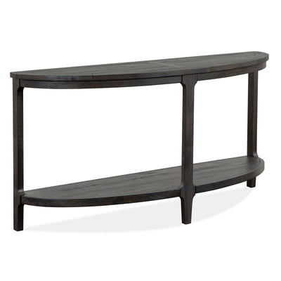 Magnussen Home Boswell Peppercorn Demilune Sofa Table