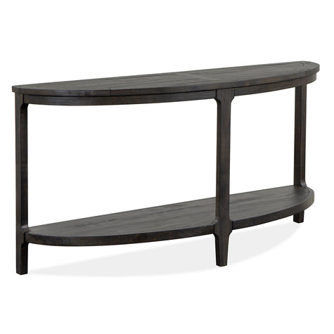 Magnussen Home Boswell Peppercorn Demilune Sofa Table