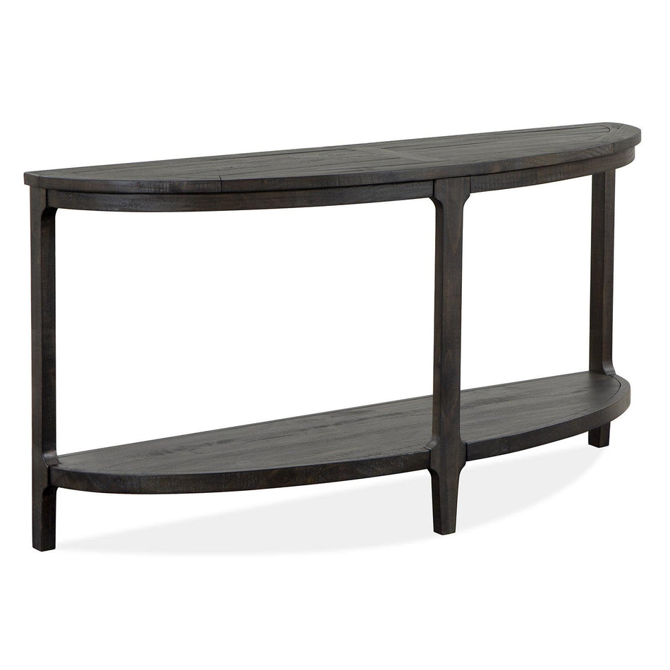 Magnussen Home Boswell Peppercorn Demilune Sofa Table