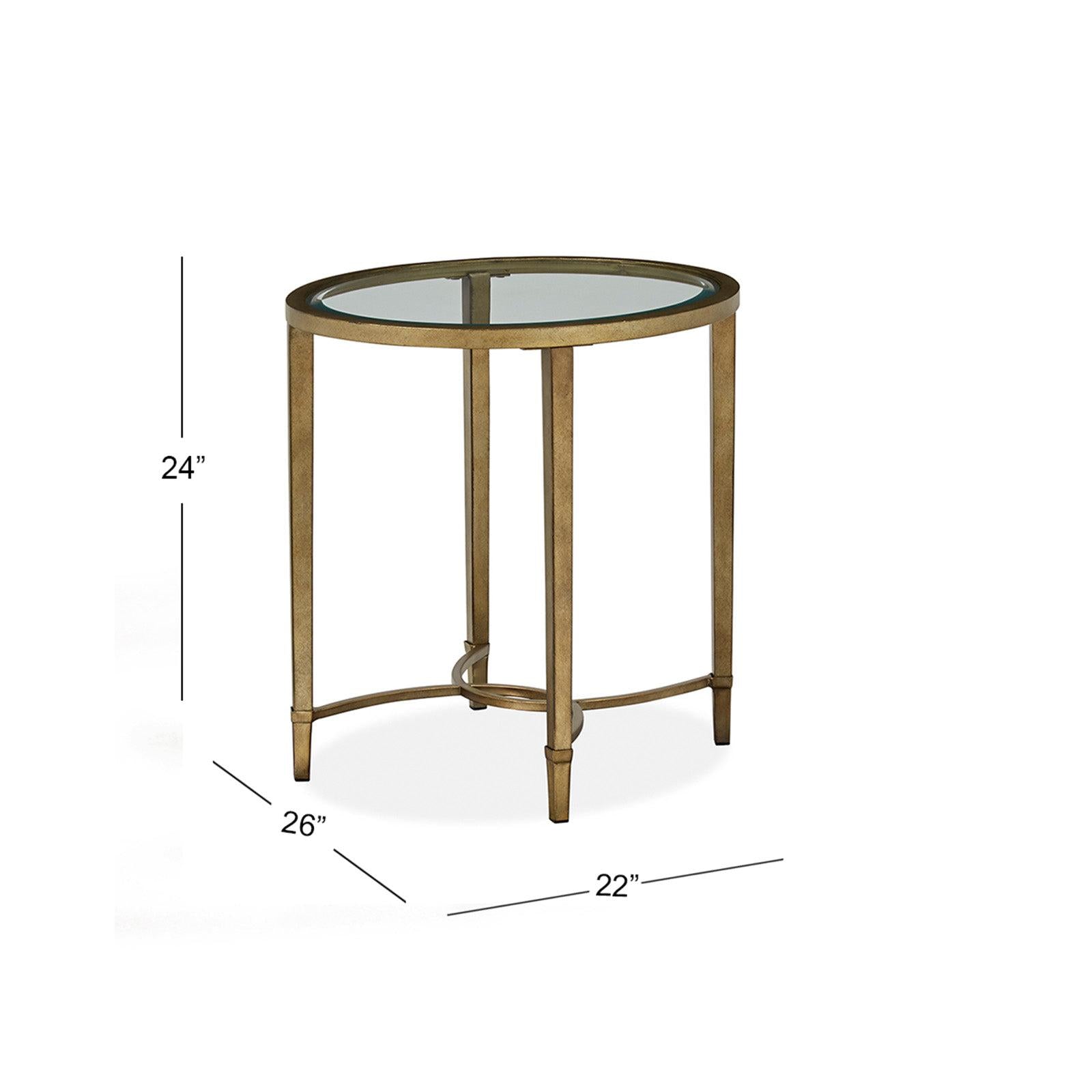 Magnussen Home Copia Antiqued Silver With Gold Tint Oval End Table