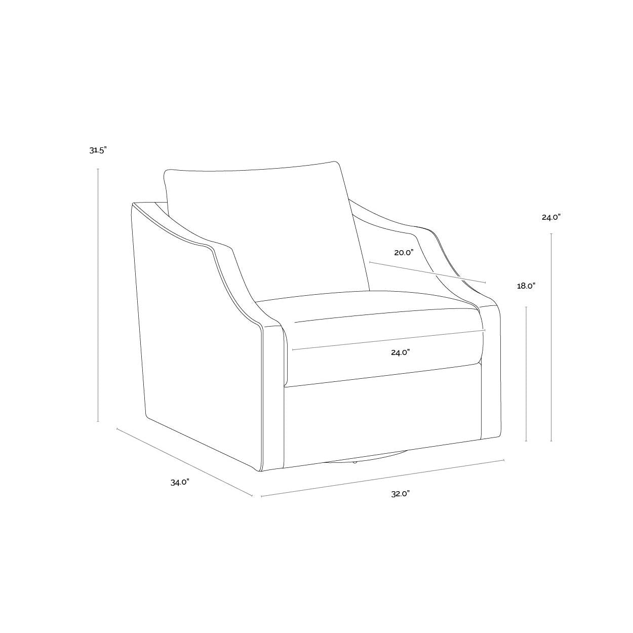 Sunpan Orwell Swivel Lounge Chair