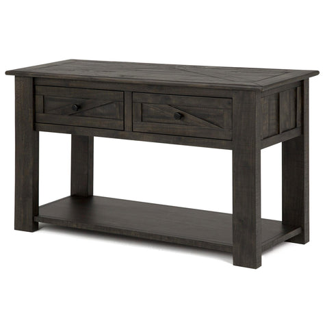 Magnussen Home Garrett Weathered Charcoal Rectangular Sofa Table