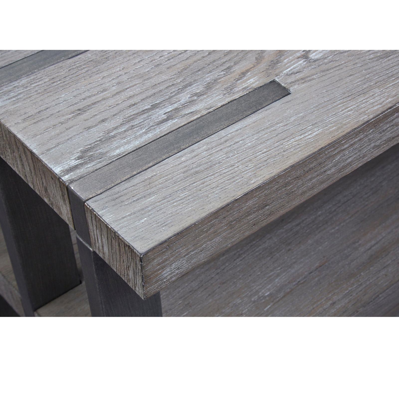 Magnussen Home Eldridge Weathered Gravel And Satin Bronze Rectangular Sofa Table