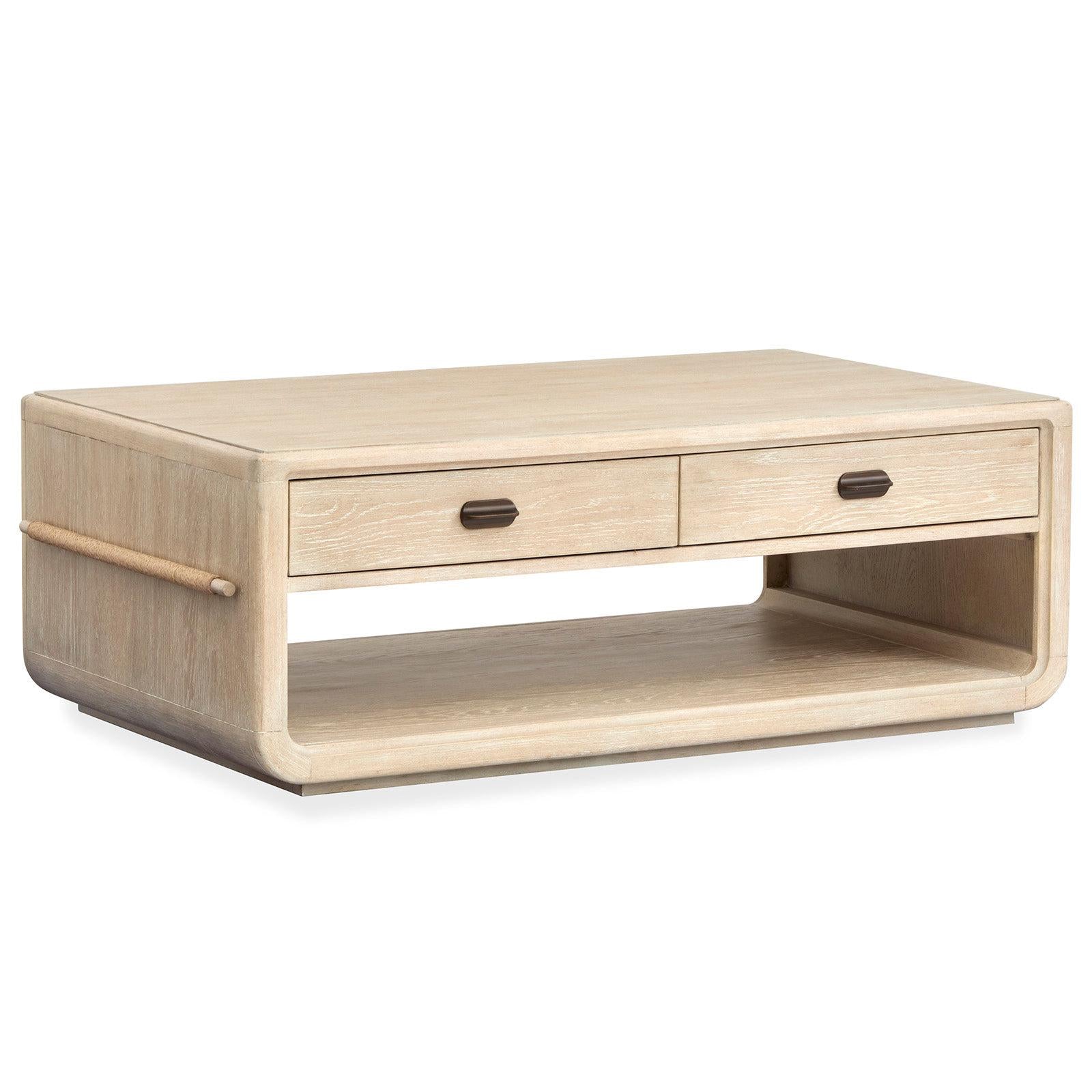Salt Life Home Sunset Cove Sanibel Brown Rectangular Cocktail Table with Casters
