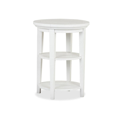 Magnussen Home Heron Cove Chalk White Round Accent End Table