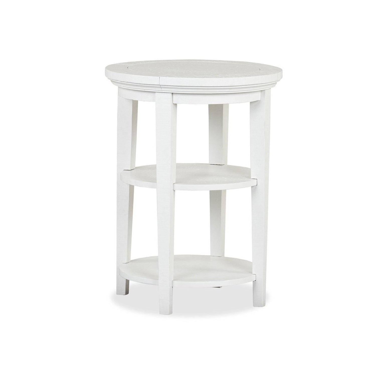 Magnussen Home Heron Cove Chalk White Round Accent End Table
