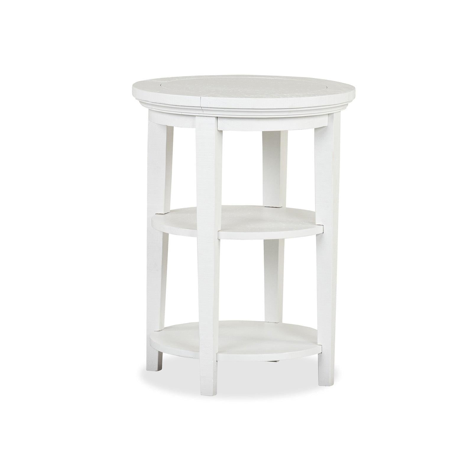 Magnussen Home Heron Cove Chalk White Round Accent End Table